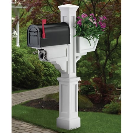 Mayne 5808W Signature Plus Mailbox Post- White MA375730
